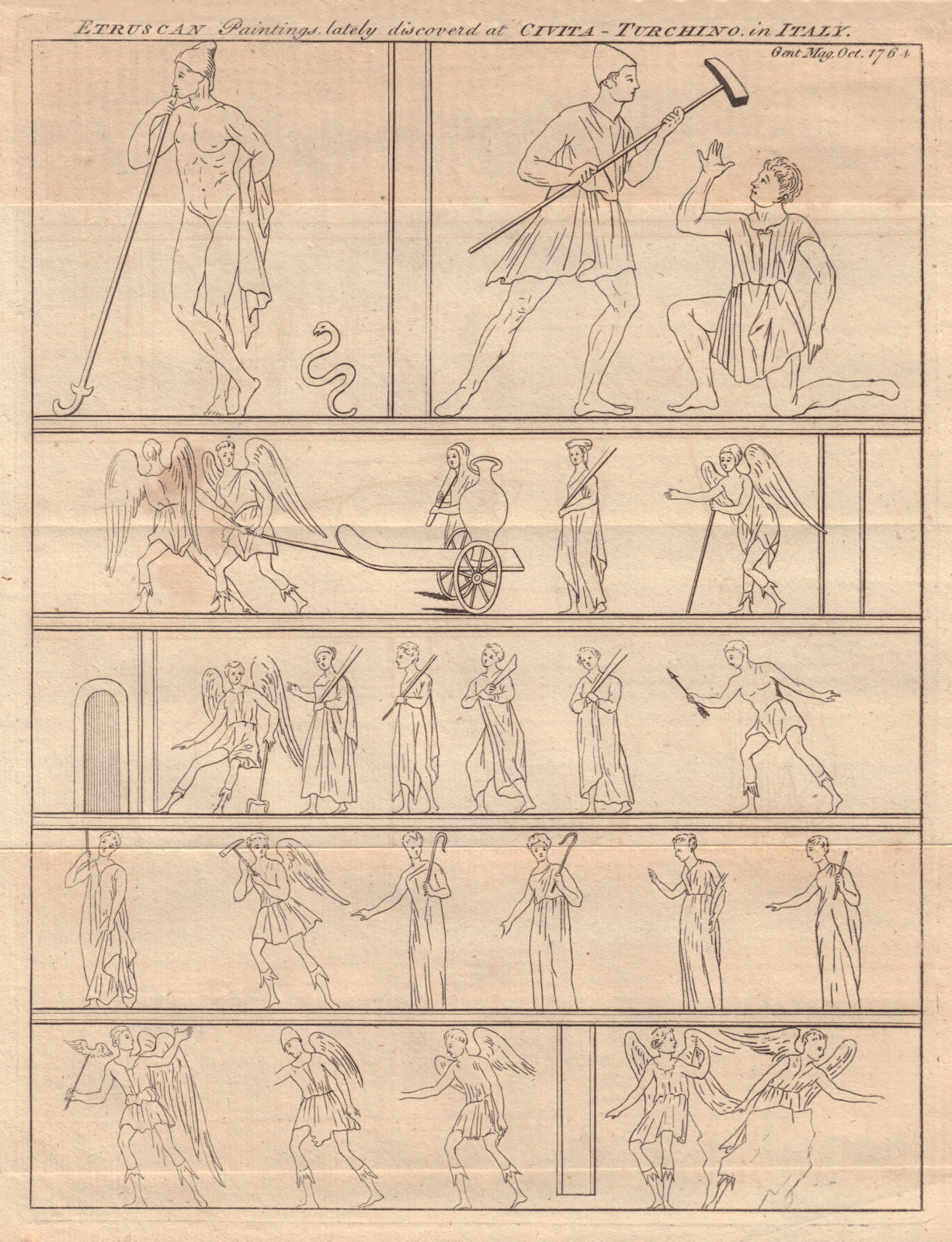 Etruscan Paintings lately discovered at Civita-Turchino (Tarquina), Italy 1764